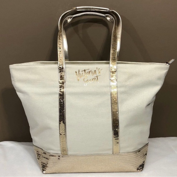 Victoria’s secret gold sequin holiday bag nwt!